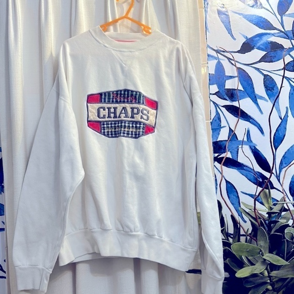Vintage Chaps Ralph Lauren Cotton Blend Long Sleeve Sweatshirt Size Large